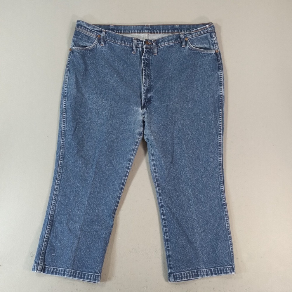 Wrangler jeans men's 48‎ x 25 cowboy cut straight retro blue denim pants